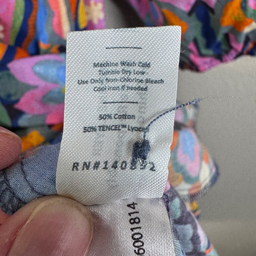 Marine Layer Nadia Belted Mini Dress Talavera Blue Floral Puff Sleeve Medium NWT - Picture 6 of 6